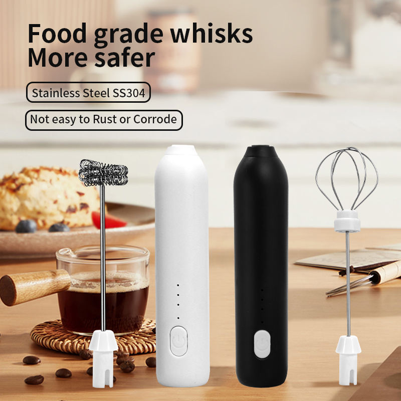 Electric Milk Frother Handheld - 2-in-1 elektrische koffieopschuimer + eierklopper Draadloos