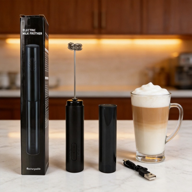 Electric Milk Frother Handheld - Elektrische Melkopschuimer Draagbare Eierklopper USB Oplaadbare