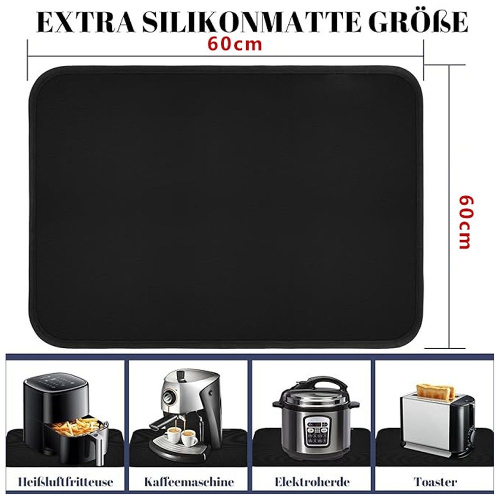 Kitchen Appliances - Voor keukenapparatuur Zwarte Airfryermat Brandwerend tot