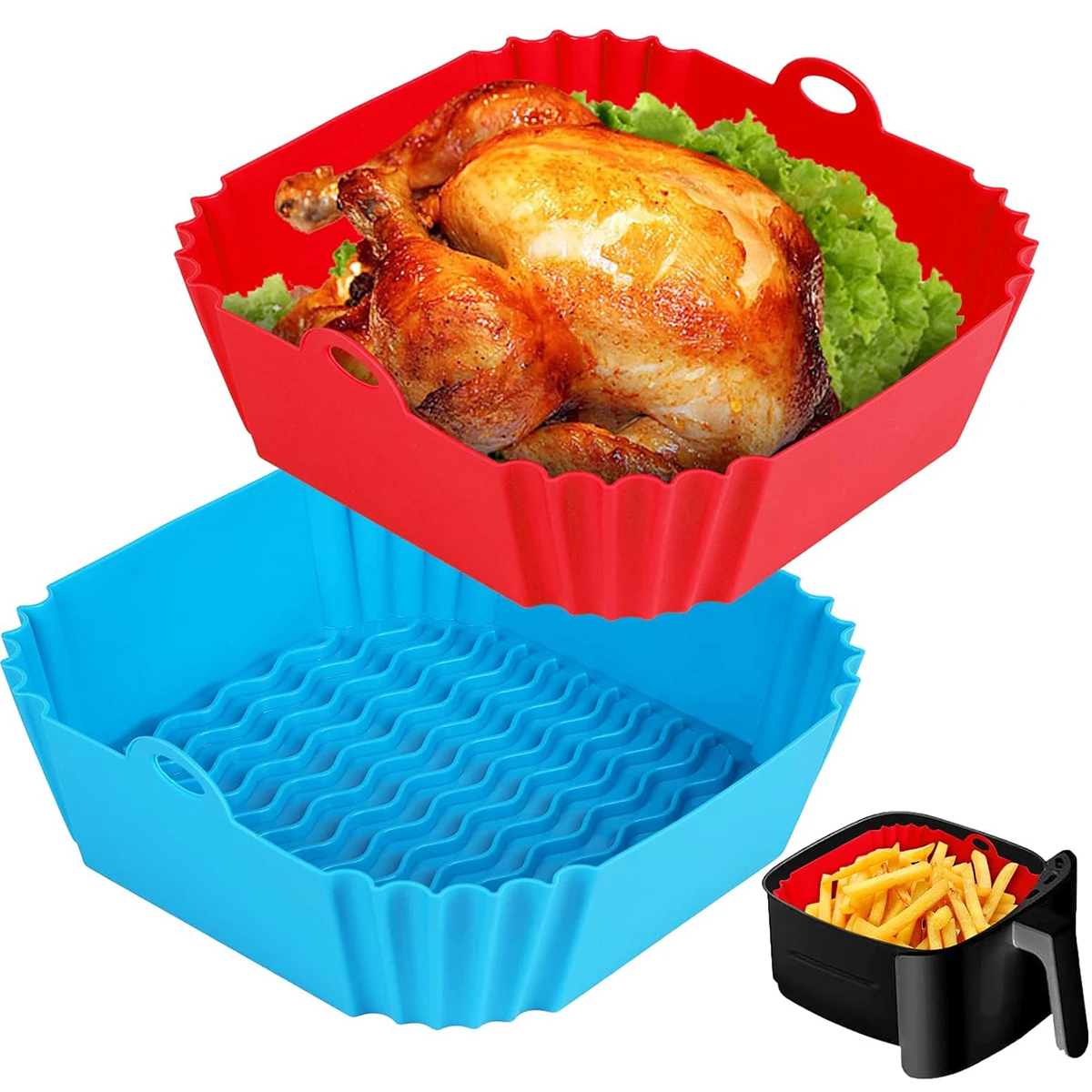 Air Fryer Silicone Pot Liner - Airfryer siliconen liners pot, Airfryer mandje