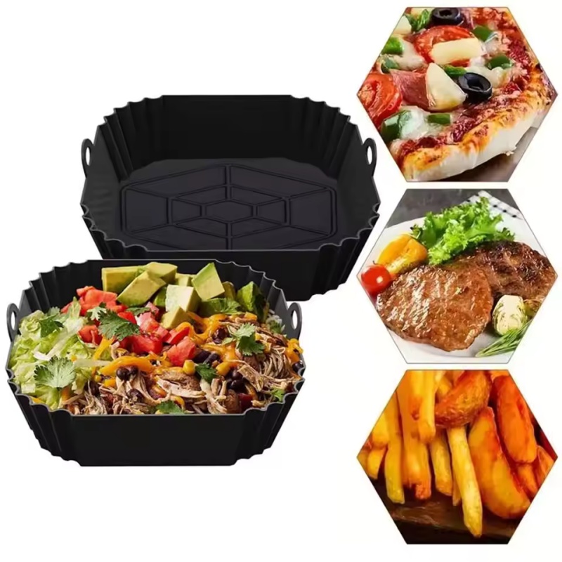 Air Fryer Silicone Pot Liner - 1pc siliconen luchtfriteuse potbak met handvat,