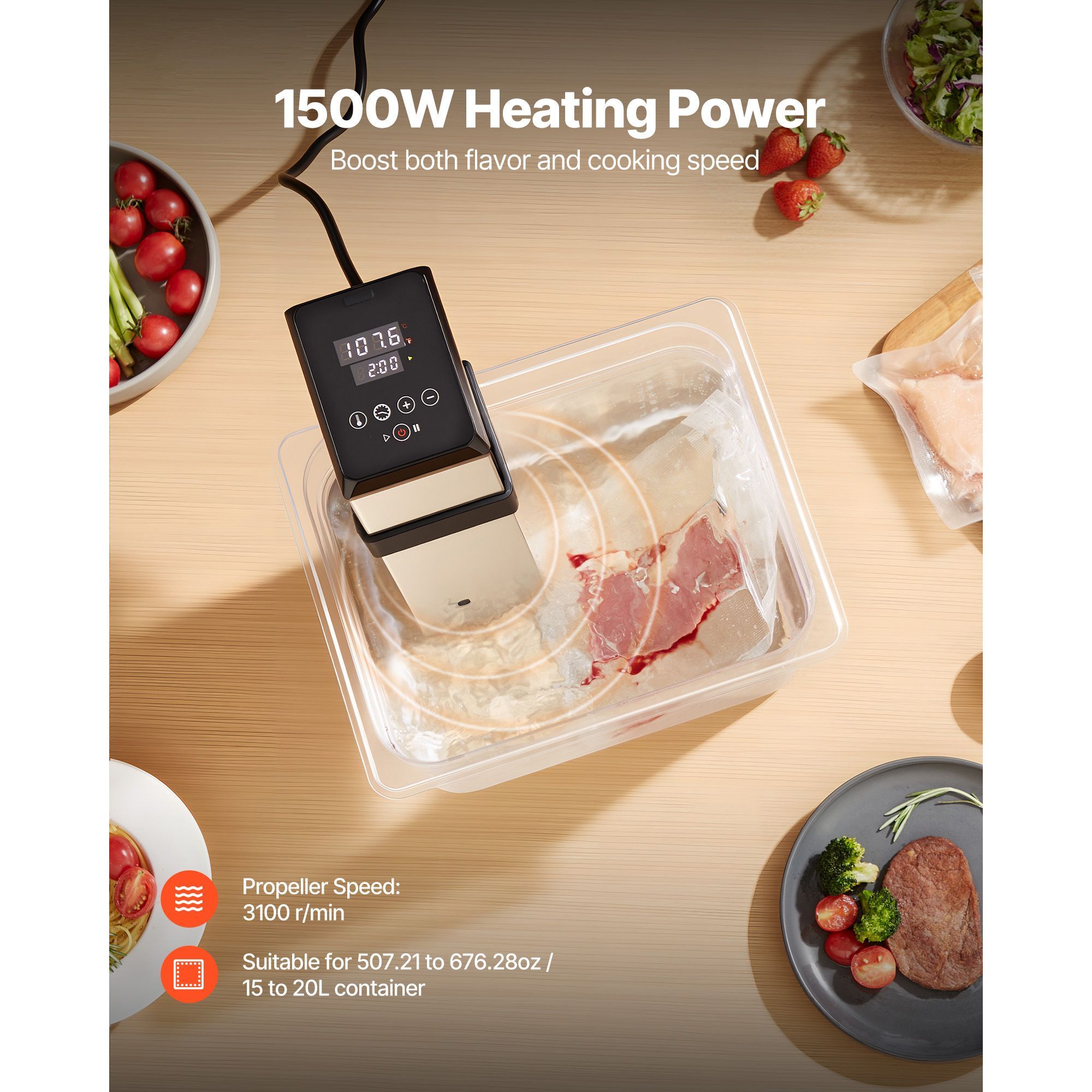 1500W Sous Vide voor precisie  - Digital Sous Vide Precision Cooker recensie en prijs