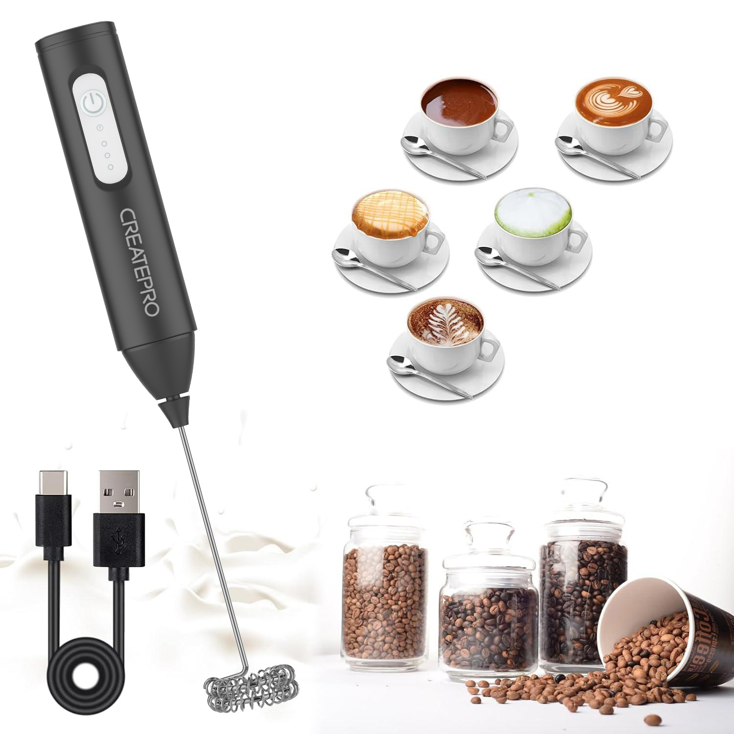 Oplaadbare Melkopschuimer Auto - Electric Milk Frother Handheld recensie en prijs
