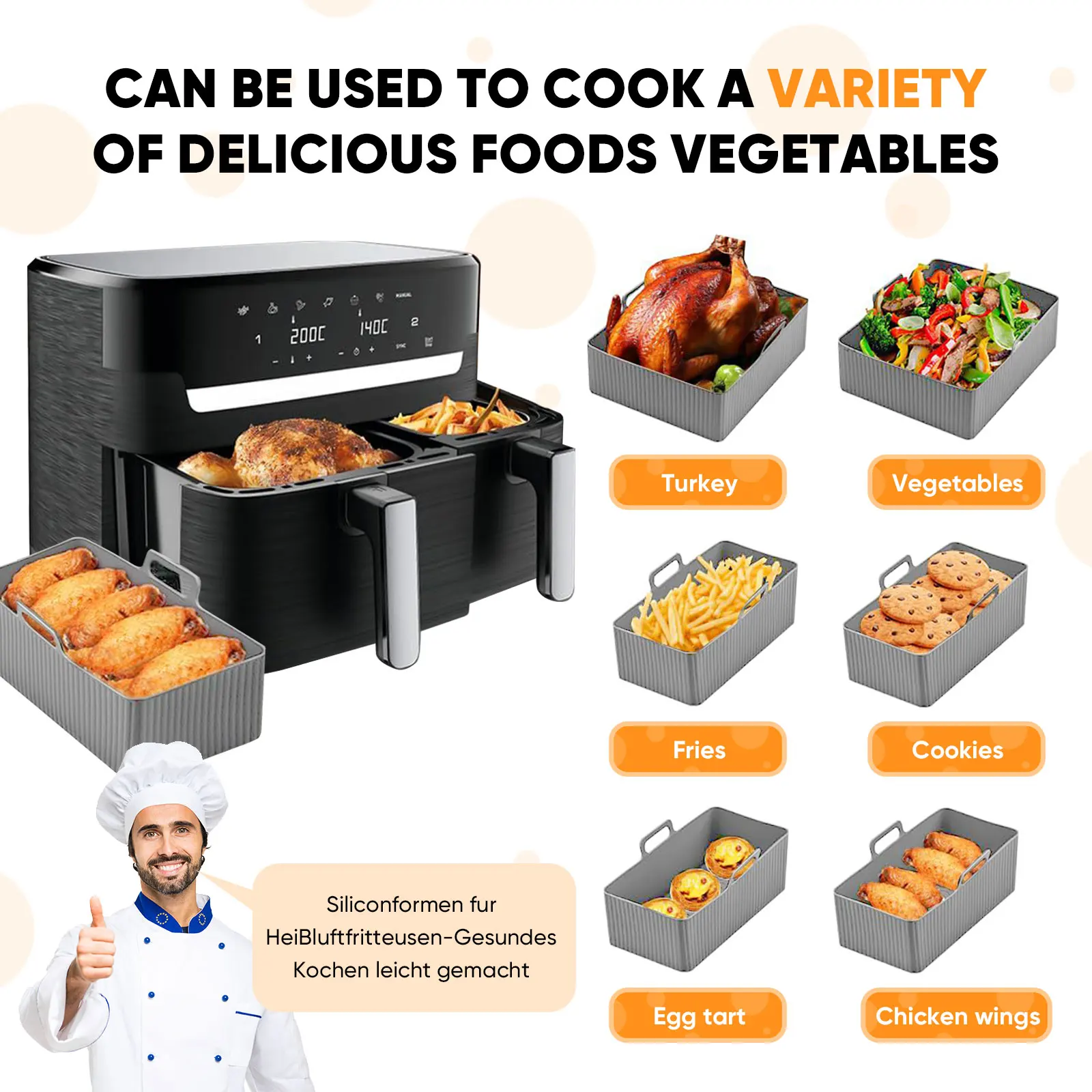 2-delige set siliconen airfrye - Air Fryer Silicone Pot Liner recensie en prijs
